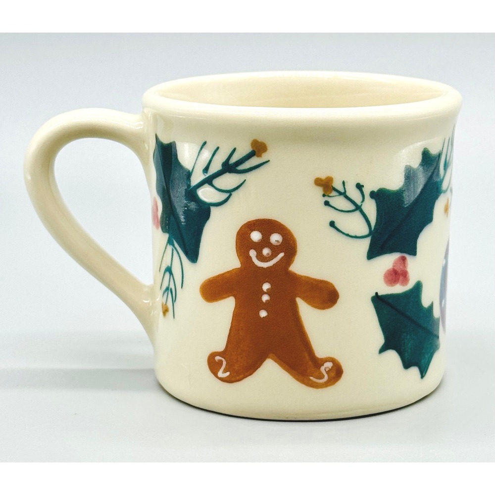 Hartstone Pottery Mug Gingerbread Holly Ornament Stocking Christmas Vintage